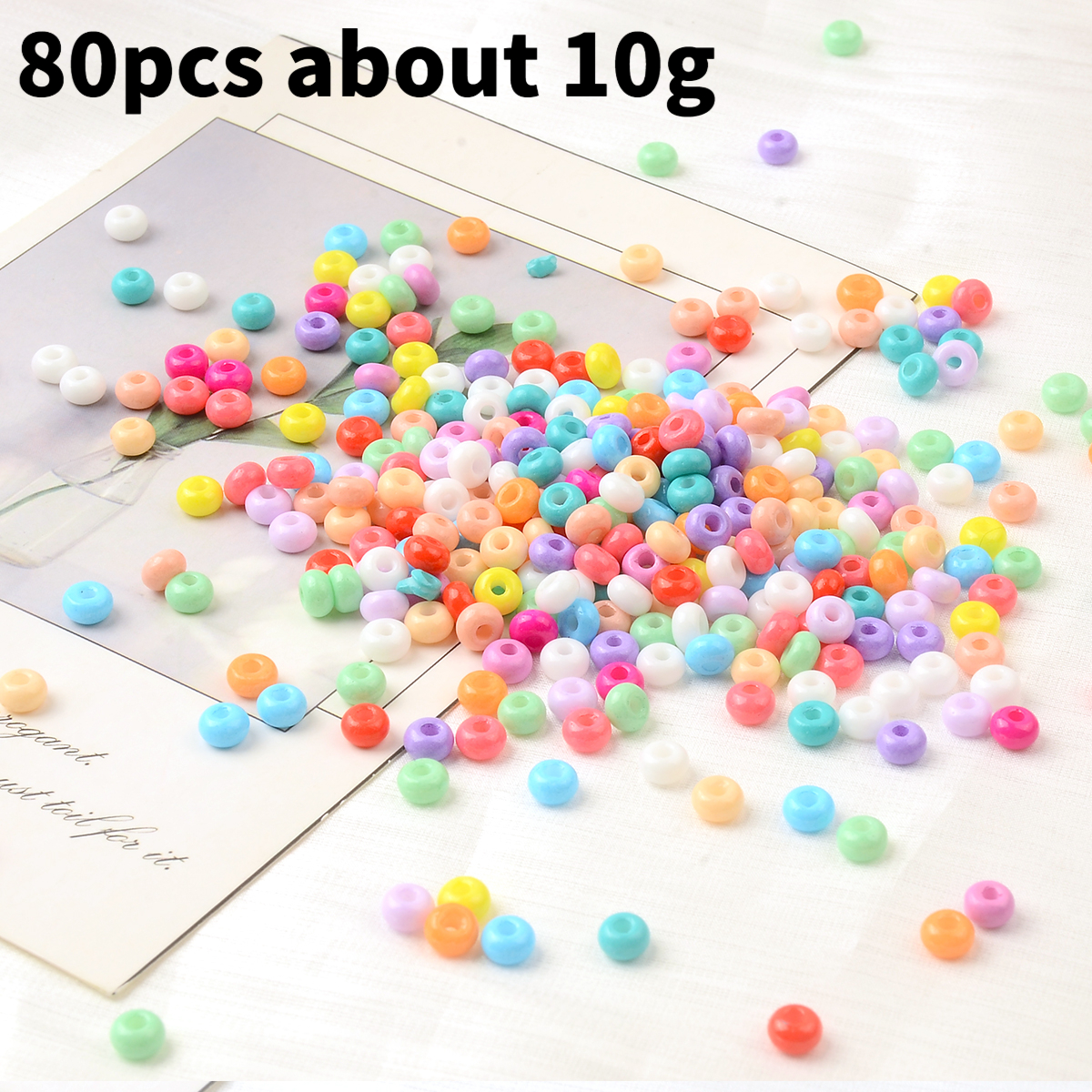 80pcs Glass Seed Beads & Mini Tube Spacer Beads